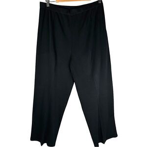Ming Wang Black Wide Leg Knit Pull-On Minimalist Office Pants Women’s Size XL